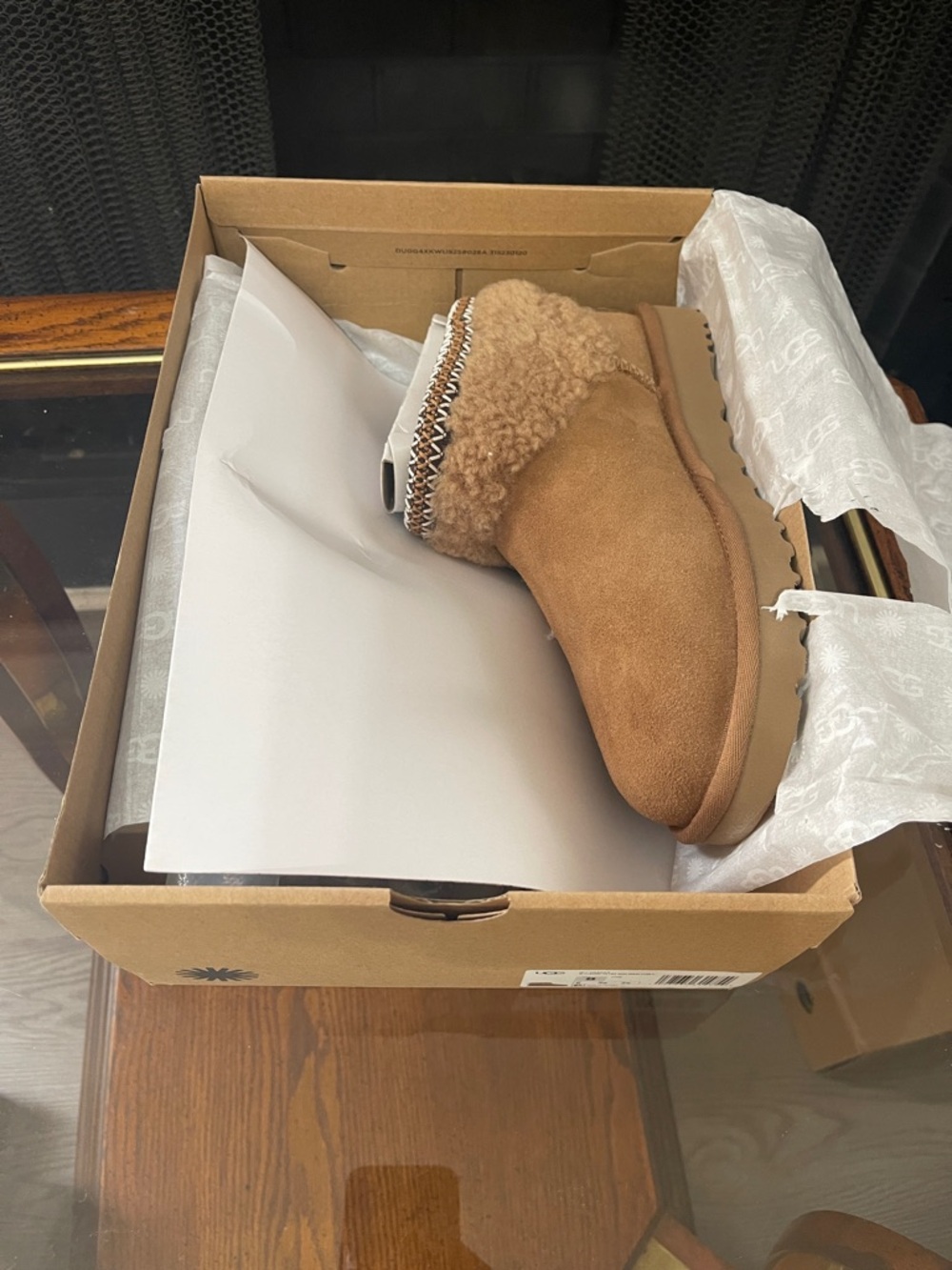 UGG Chestnut Suede Shearling Cuff Ankle Boot - Picture 7 of 7